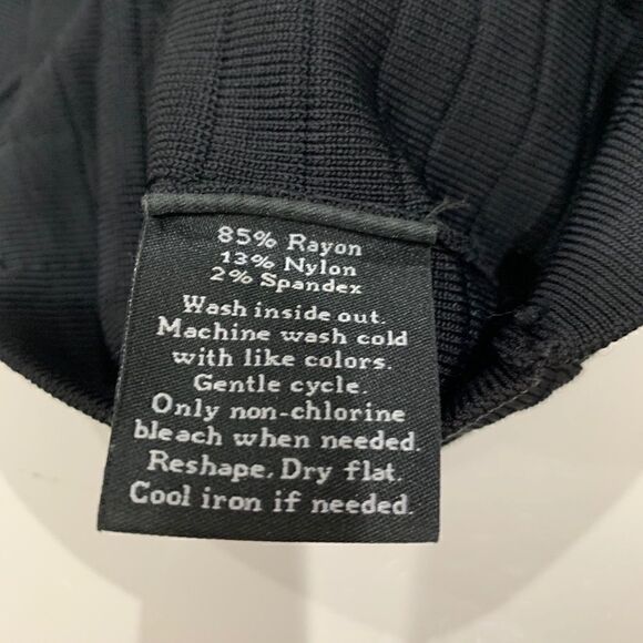 ROCK & REPUBLIC ribbed bodycon midi skirt bandage skirt black S - Picture 6 of 10